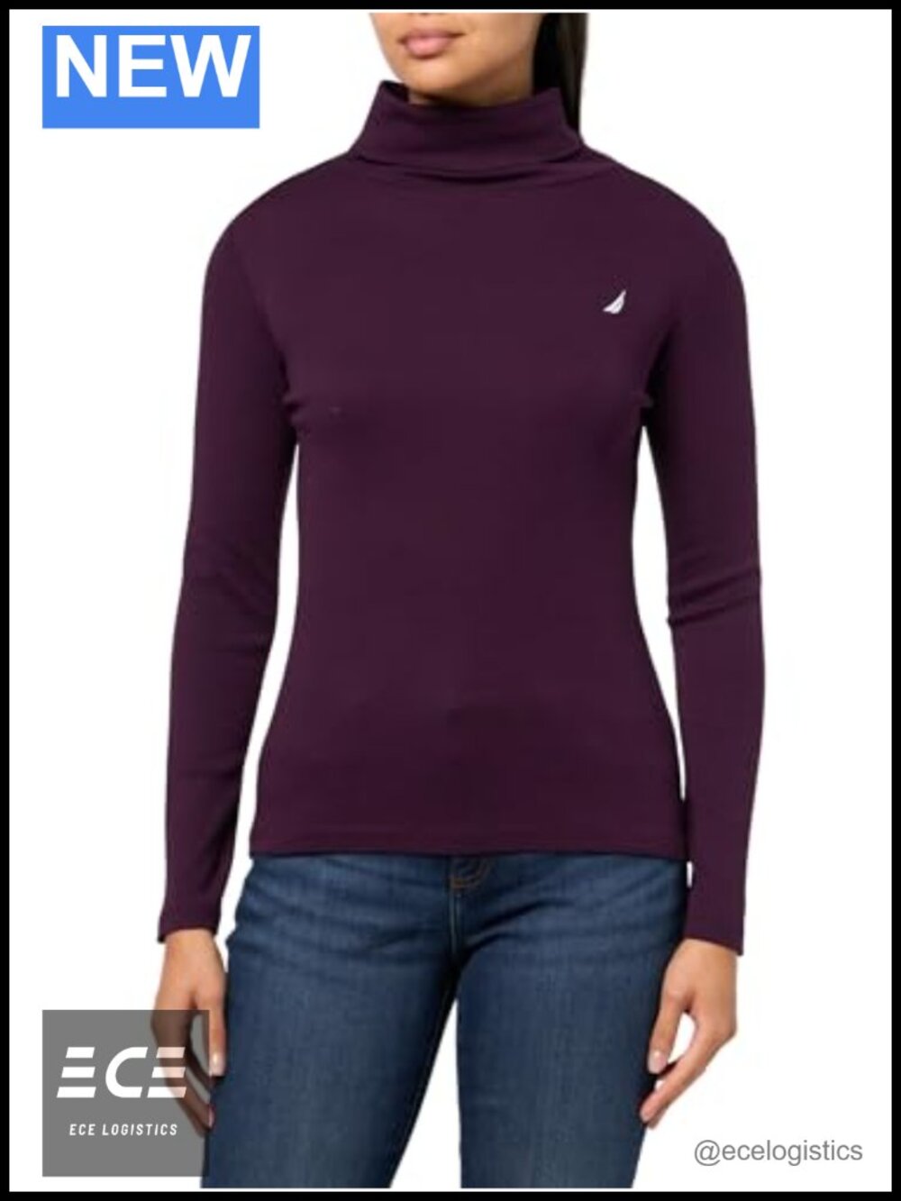 Long Sleeve Solid Cotton Turtleneck Pullover Shirt